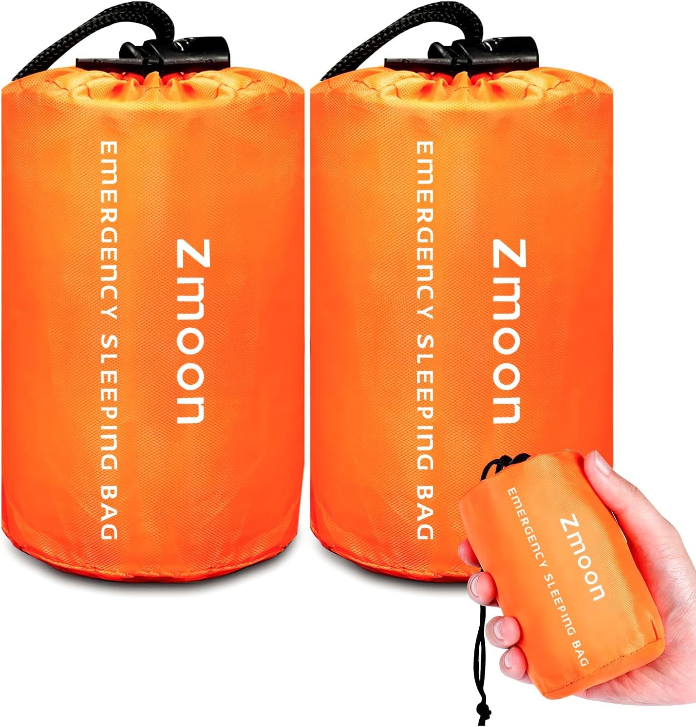 Emergency Sleeping Bag 2 Pack Lightweight Survival Sleeping Bags Thermal Bivy Sack Portable Emergency Blanket for Camping, Hiking, Outdoor, Activities