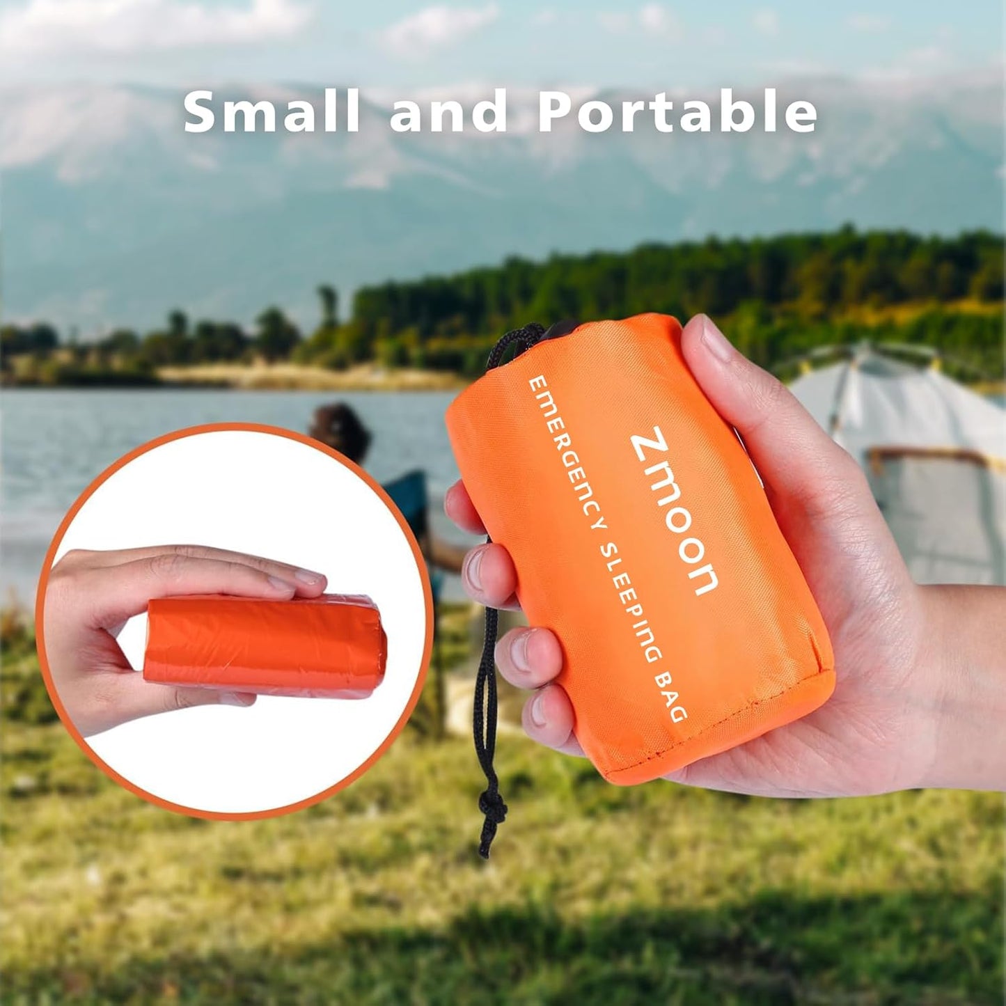 Emergency Sleeping Bag 2 Pack Lightweight Survival Sleeping Bags Thermal Bivy Sack Portable Emergency Blanket for Camping, Hiking, Outdoor, Activities