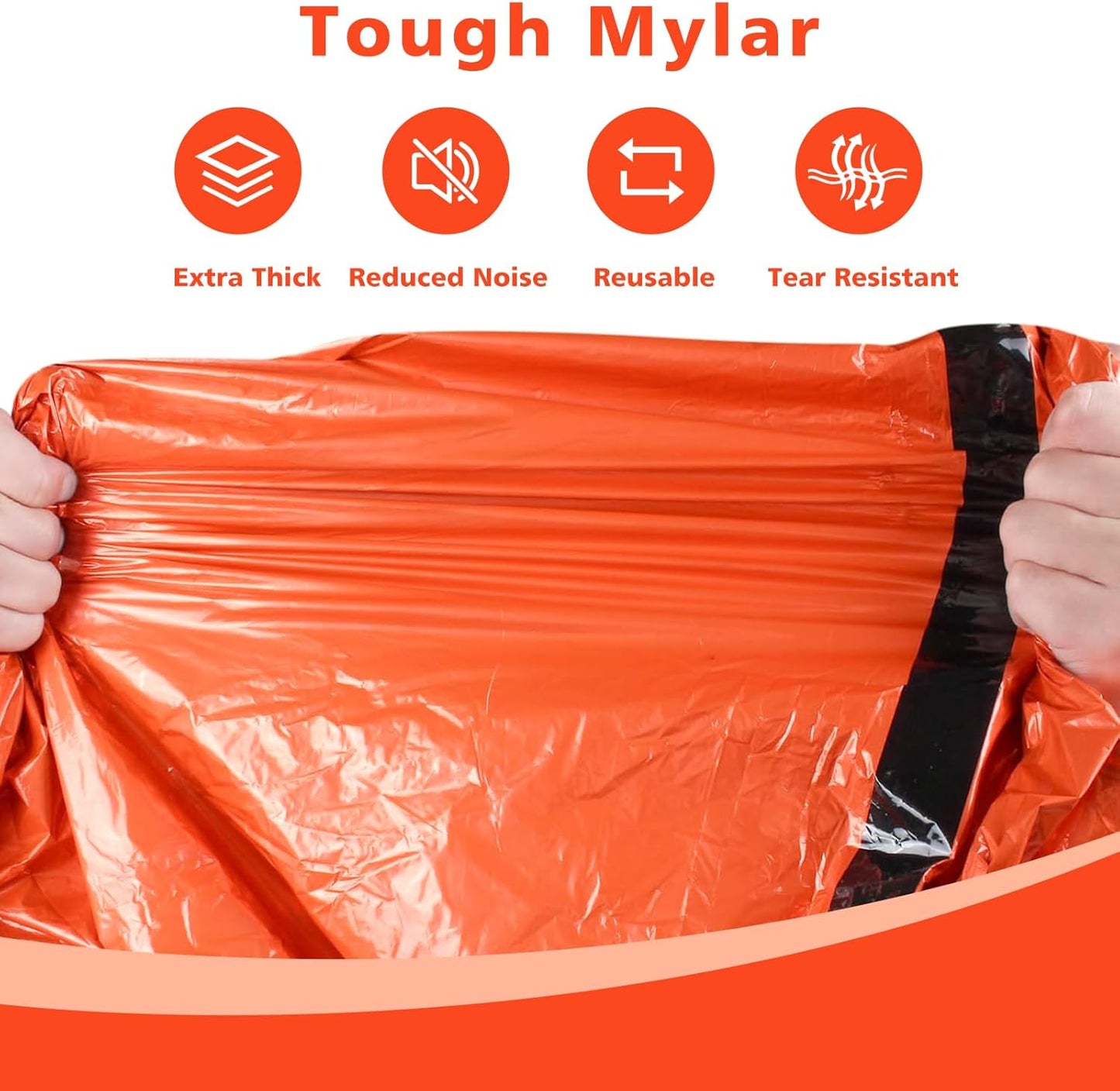 Emergency Sleeping Bag 2 Pack Lightweight Survival Sleeping Bags Thermal Bivy Sack Portable Emergency Blanket for Camping, Hiking, Outdoor, Activities